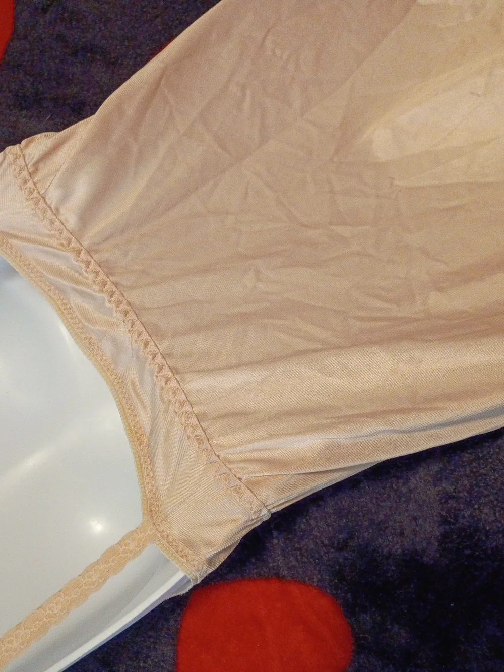 Lace-Trim Slip in Light Beige Dress - Picture 4 of 7